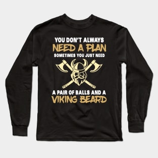 VIKING GIFT: Viking Beard Long Sleeve T-Shirt